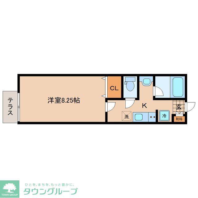 クレアフォーチュン中江(1K/1階)の間取り写真