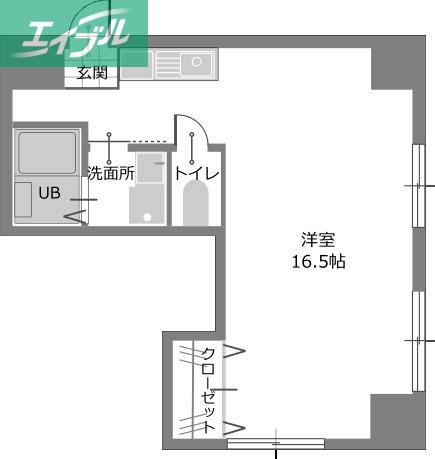 サンフォートマンション(ワンルーム/4階)の間取り写真