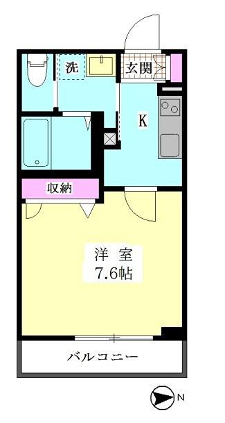 ドリーミオ(1K/3階)の間取り写真
