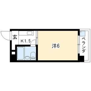 アメニティ植田(1K/2階)の間取り写真