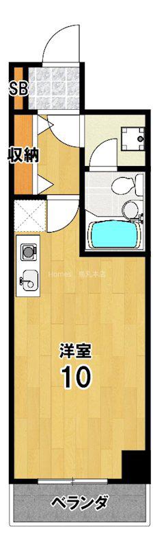 ライオンズマンション東堀川(ワンルーム/2階)の間取り写真