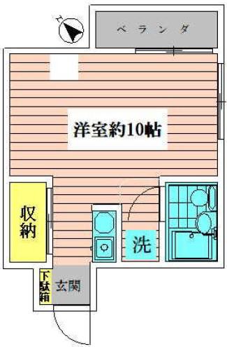 アジュール(ワンルーム/3階)の間取り写真