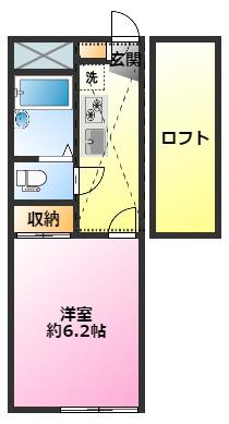 レオパレスグリンテル(1K/1階)の間取り写真