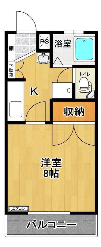 リビエラマンション(1K/3階)の間取り写真