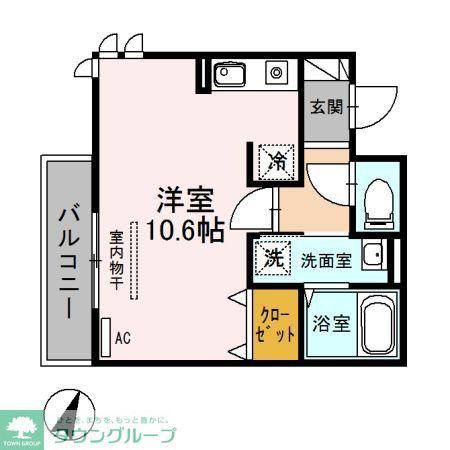 プリムヴェール弐十五番館(ワンルーム/2階)の間取り写真