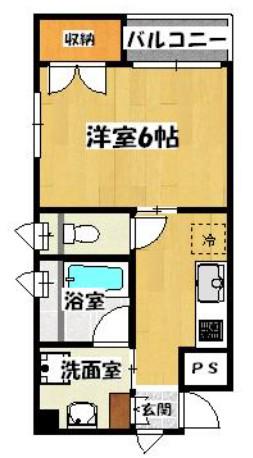 フォレスト・ワカ(1K/2階)の間取り写真