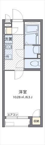 クレイノ湘南辻堂(1K/1階)の間取り写真