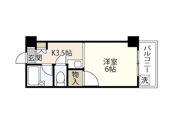 ソアール矢野(1K/4階)の間取り写真