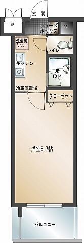 エンクレスト博多駅南(1K/3階)の間取り写真