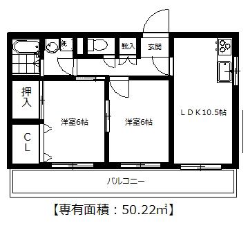 シャイニングヒルズ(2LDK/1階)の間取り写真
