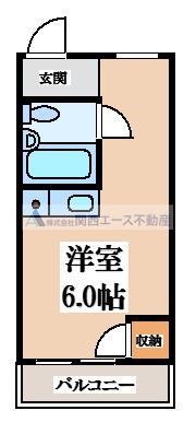 ベルハイム俊徳道(ワンルーム/3階)の間取り写真