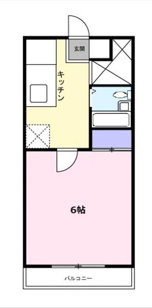 シルキー吉美(1K/4階)の間取り写真
