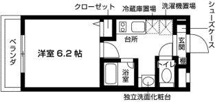 ラフィーネ豊四季(1K/1階)の間取り写真