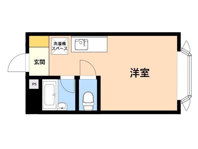 ビバリーハウス南福岡Ⅲ(1K/2階)の間取り写真