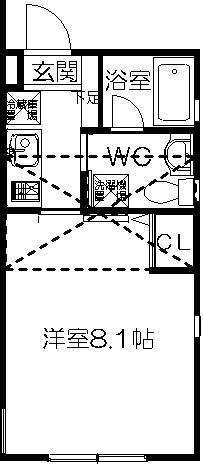 マイコート国立中Ⅱ(1K/2階)の間取り写真