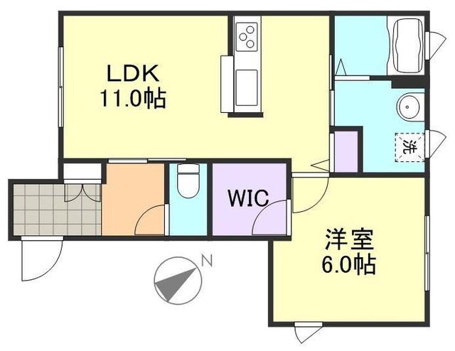 ヴィラーチェ福井(1LDK/1階)の間取り写真