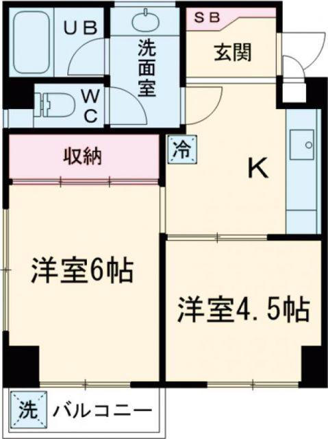 日神パレス青梅(2K/5階)の間取り写真