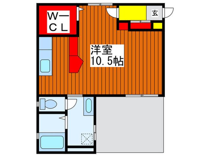 アーバンコート紗羅(ワンルーム/1階)の間取り写真