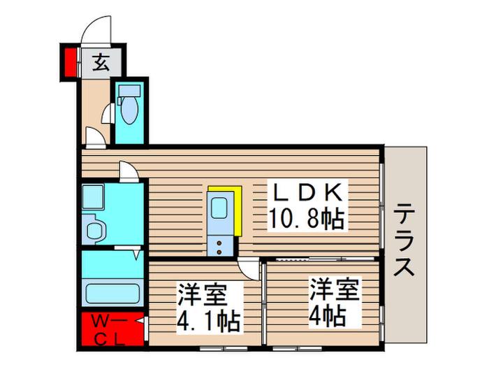 アルヴィータ壱番館(2LDK/1階)の間取り写真