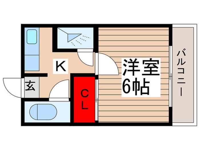 上本郷ハイツ(1K/1階)の間取り写真