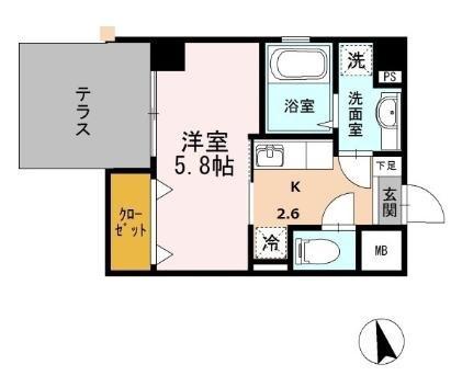 MAISON JAUNE メゾンジョーヌ(1K/1階)の間取り写真