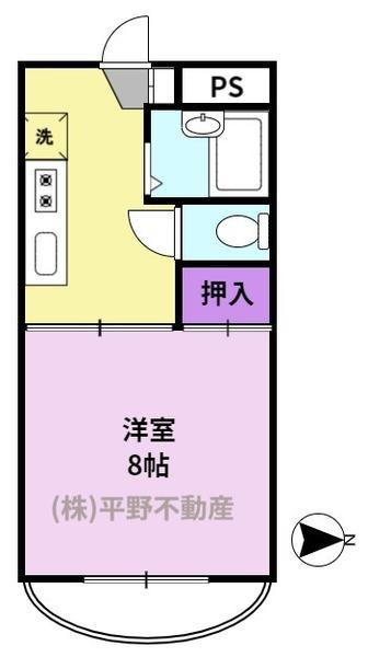 マナーハウス(1K/3階)の間取り写真
