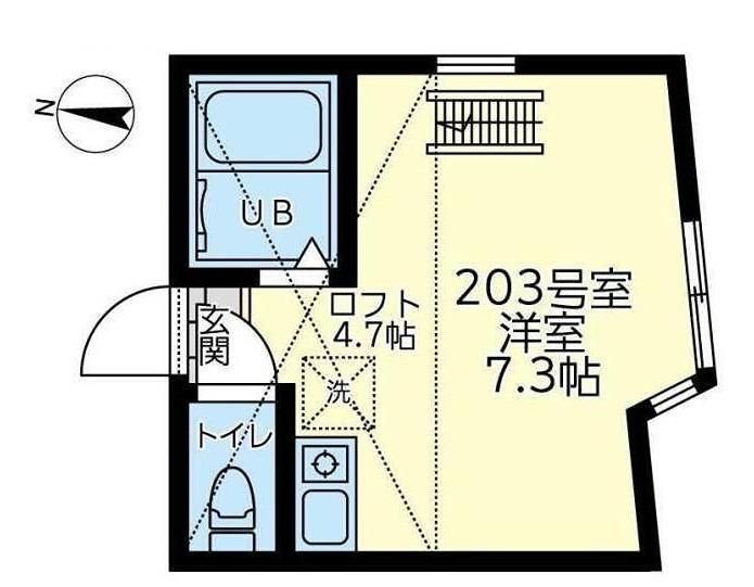 ユナイト根岸ジュテーム(ワンルーム/2階)の間取り写真