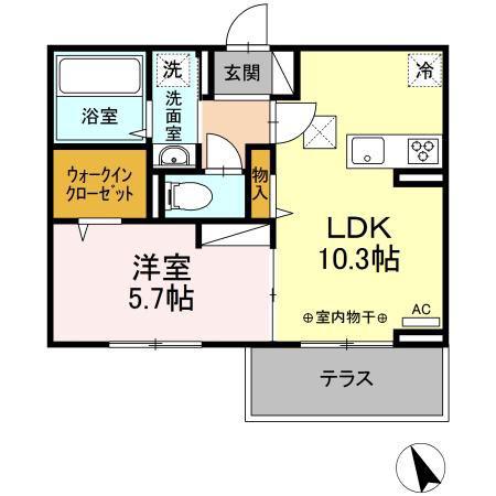 ラ・フォンターナ(1LDK/3階)の間取り写真