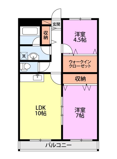 フリーデンアパルトメント(2LDK/3階)の間取り写真