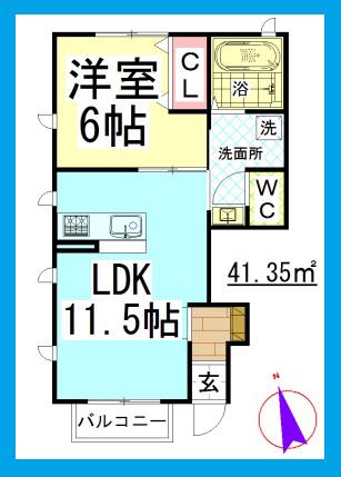 MHデザインメゾン高倉(1LDK/1階)の間取り写真