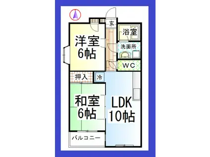 第2チャイルドシティ(2LDK/2階)の間取り写真