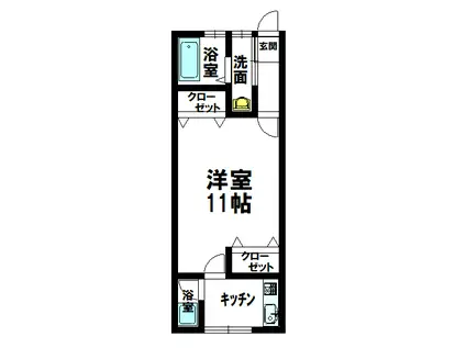 宮崎県日南市下方字堤内552サカモトコーポ(1K/2階)の間取り写真