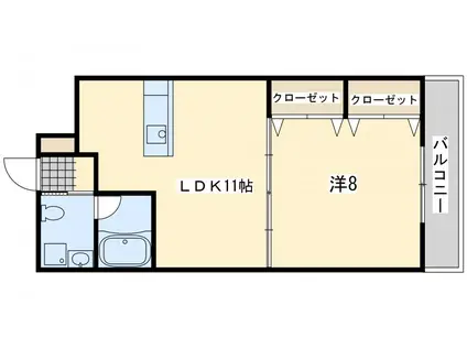 CURRENT I(1LDK/3階)の間取り写真