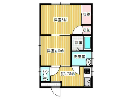 イカラシアパート(2DK/1階)の間取り写真