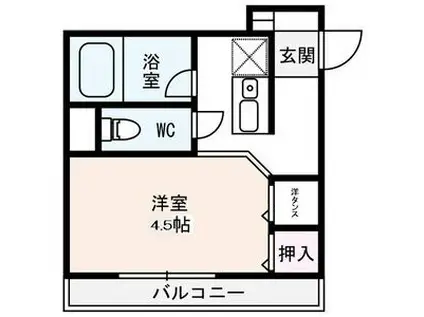 クレール住道(1K/3階)の間取り写真