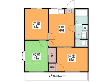 丸和マンション(3DK/3階)の間取り写真