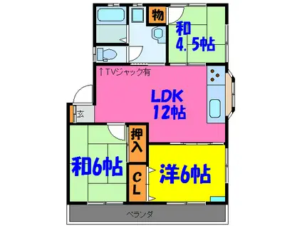 ウイングハイツ(3LDK/2階)の間取り写真