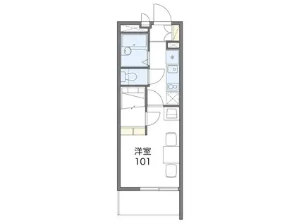 レオパレスNSクロスB(1K/3階)の間取り写真