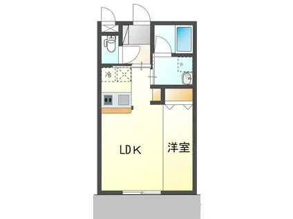 ラ・フィーネC(1SK/2階)の間取り写真