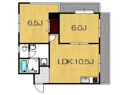 コート見花山(2LDK/4階)の間取り写真