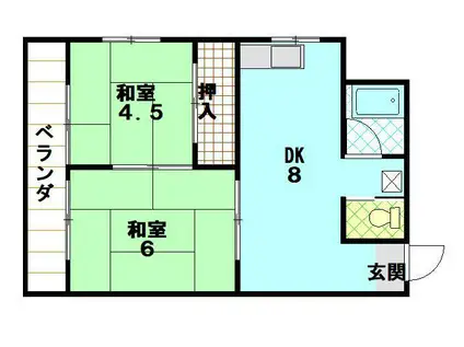 新町ビル(2DK/2階)の間取り写真