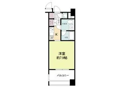 レジディア江坂(ワンルーム/12階)の間取り写真