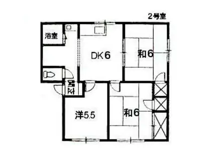 シティハイムソレイユA棟(3DK/2階)の間取り写真