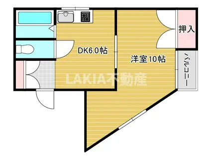 ヴィラ盛都II(2DK/3階)の間取り写真