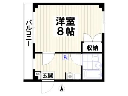 コーポさくら(1K/3階)の間取り写真