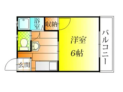 ハイツプリンス(1K/2階)の間取り写真