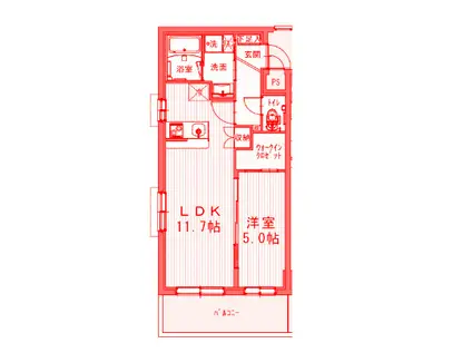 パインハーストコンドミニアム(1LDK/2階)の間取り写真