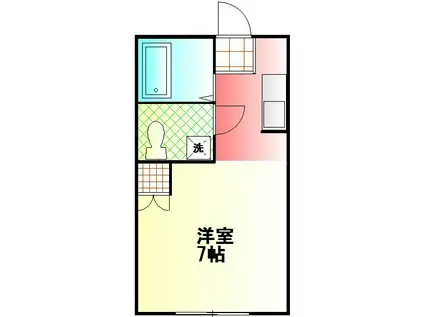 東海大ハイムII(1K/2階)の間取り写真