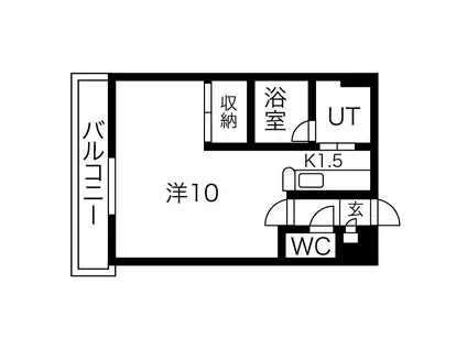 ARGENT菊水(1K/3階)の間取り写真