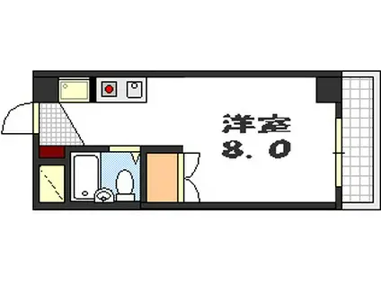第4ファニー幸(ワンルーム/7階)の間取り写真